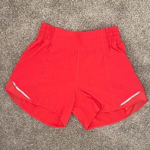 Lululemon Athletica Bright Red Athletic Shorts